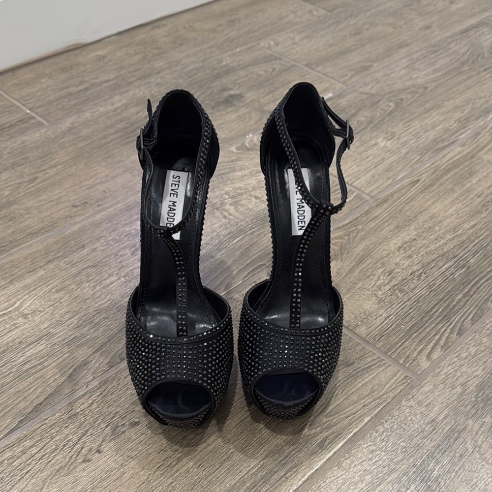 Steve Madden Black Studded Women's Heels